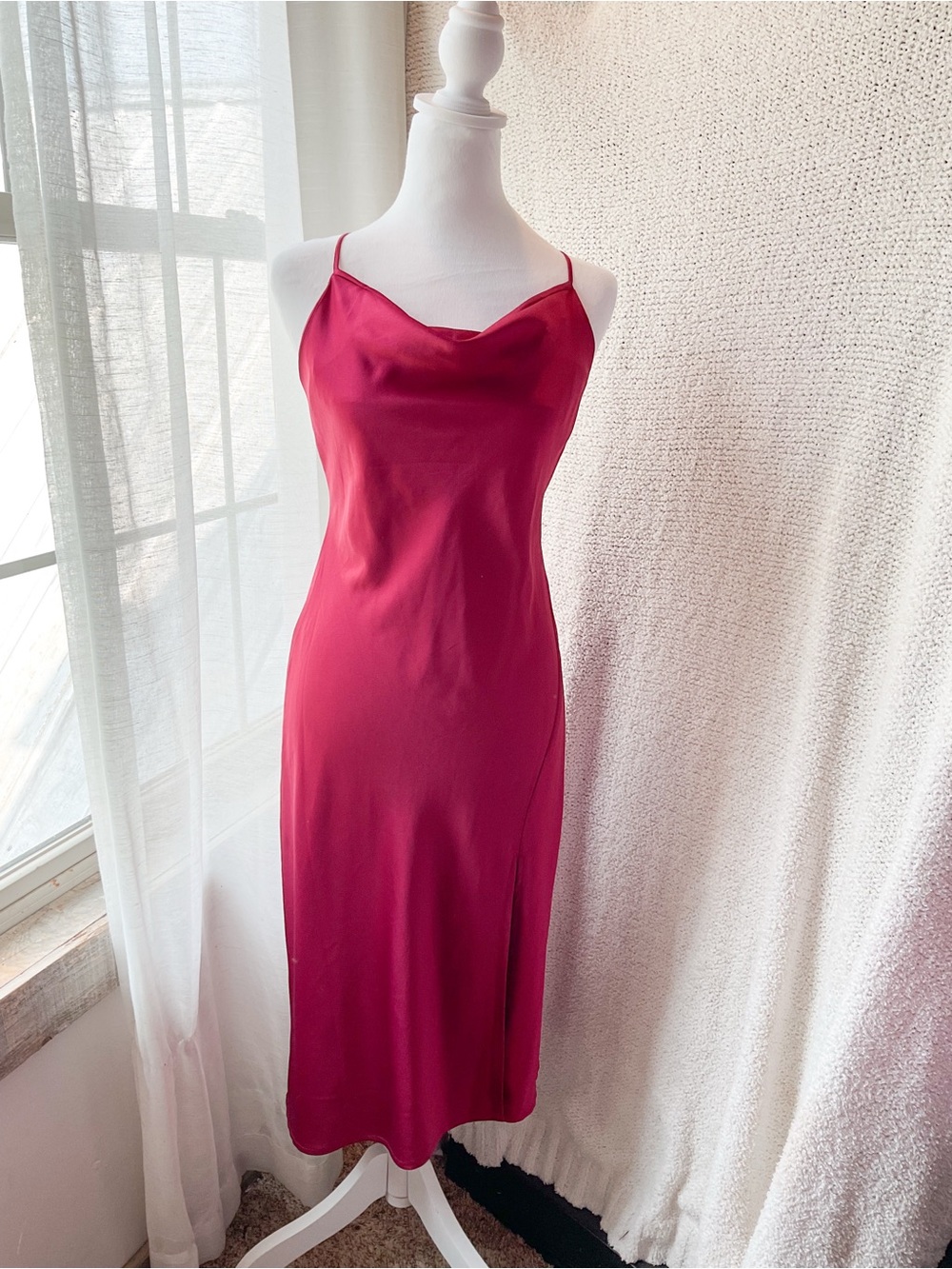Forever 21 Hot Pink Slip Dress with Cowl Neck